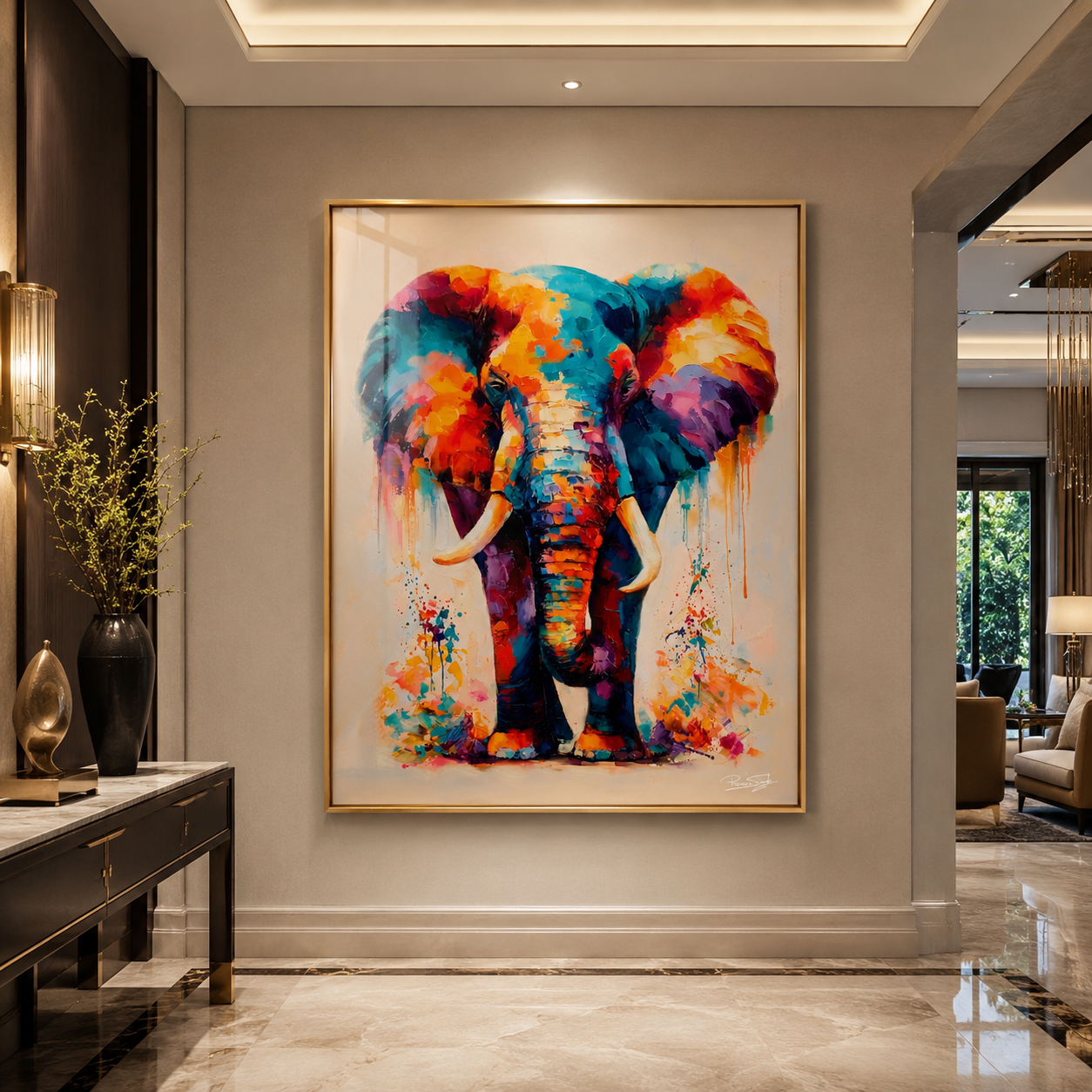 Arte Digital + Mockups - Elefante Colorido